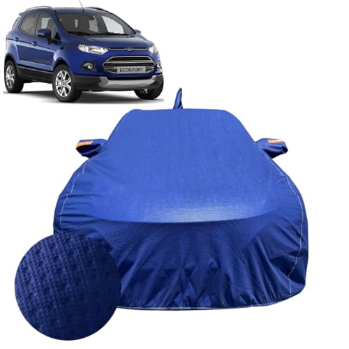 Image of Car Cover for Ford Ecosport (2013-2017) | 100% Waterproof Cover with Antenna & Reflective Mirror Pockets | Dustproof, Scratchproof, Heatproof Ecosport Car Cover |Soft Cotton Lining| Blue