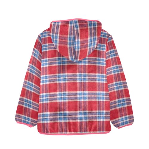 GuoChe Red Scotland Plaid Toddler Boy Fleece Jacket2