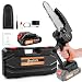 21V Battery 6 Inch Mini Cordless Chainsaw Electric One-Hand Saw Wood Cutter for Wood Cutting Tree Trimming (1 Battery and Charger) Orange