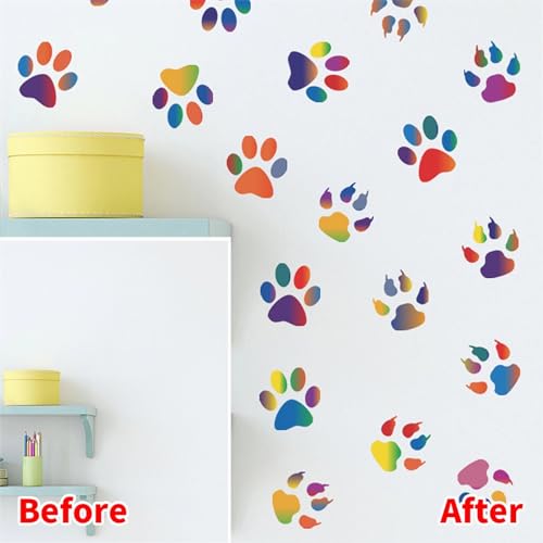 36 Pegatinas de Huellas de Perro Coloridas para Pared miniatura 5