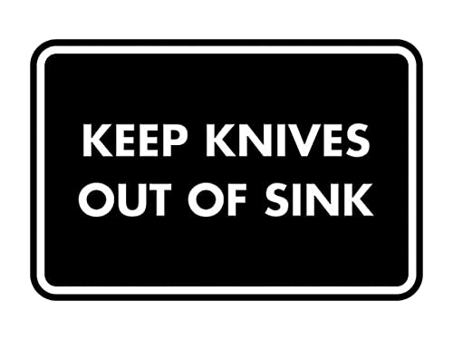Panneau Keep Knives Out of Sink grand format pour évier de cuisine
