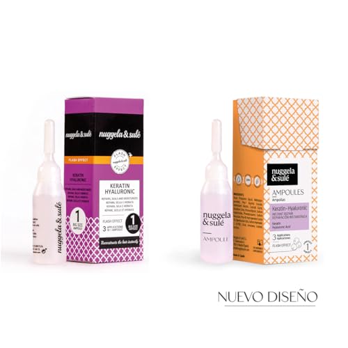 Nuggela & Sulé Ampolla Keratina-Hialurónico. Con Aceite de Ricino y Queratina Hidrolizada. Reparación Instantánea. Con Brillo-Efecto Flash. 1 x 10 ml - imagen 2