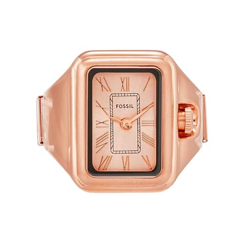 Fossil Reloj Raquel para mujer, movimiento de cuarzo a dos agujas con correa de acero inoxidable, Tono oro rosa