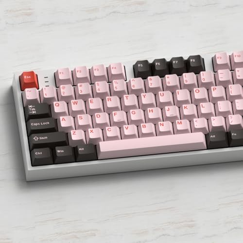 Image of Pink Dye-sub Keycaps, 163 Keys Cherry Profile, Double Shot Keycaps Set, Custom Key caps for MX Switches Mechanical Keyboard(Flamingo)