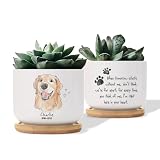 UrbanNEST Personalized Dog Memorial Gifts Plant Pot, Custom Dog Portrait Planters Pots with Name, Customize Cat Planter, Ceramic Planters for Pets, Pet Loss Sympathy Gift, Gifts for Pet Lover 03