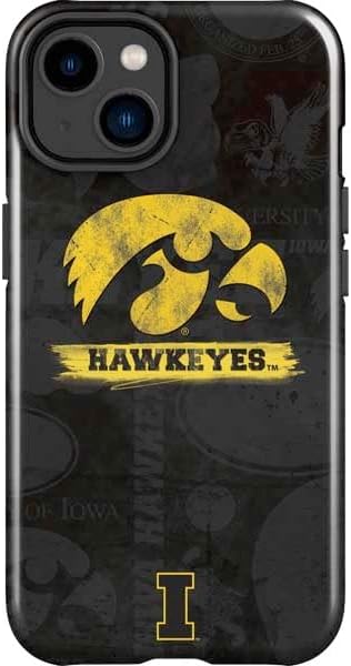 Skinit Impact Phone Case Compatible with iPhone 15 - Officially Licensed University of Iowa Hawkeyes Distressed Logo Design