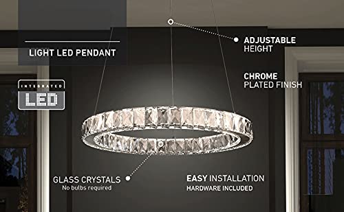 Image of Crystal Chandelier 105, 145, 185 Inch Ring / Chandelier Led Light Fixtures Hanging Ring Foyer Bedroom Pendant Lights (105'' & 145 & 185'' Inch Dia, White)
