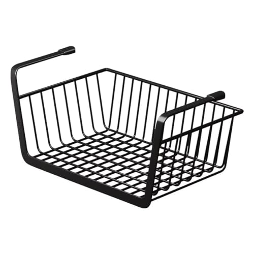 BohrenCL Cesta colgante de estante, cesta extraíble para estantería, cesta de almacenamiento inferior, cesta colgante de metal para oficinas, cocinas, frigoríficos, baños, armarios