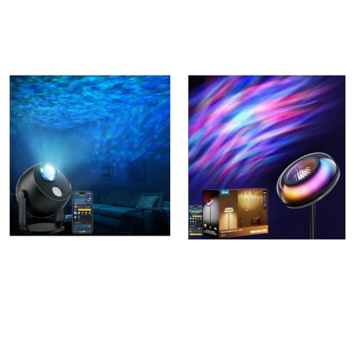Image of Govee Uplighter Floor Lamp Bundle Star Light Projector with Ocean Wave Ripple Effects