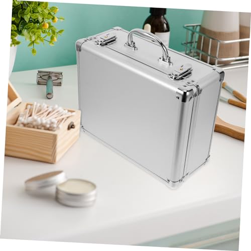 Boîte de rangement outils avec serrure malette portable noire - 4
