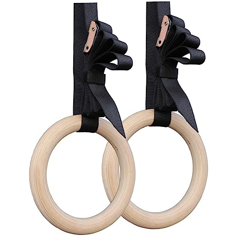 Garneck Exercise Rings 28mm Gymnastic Rings for Strength Training for Pullups Pushups Dips Bodyweight Exercises