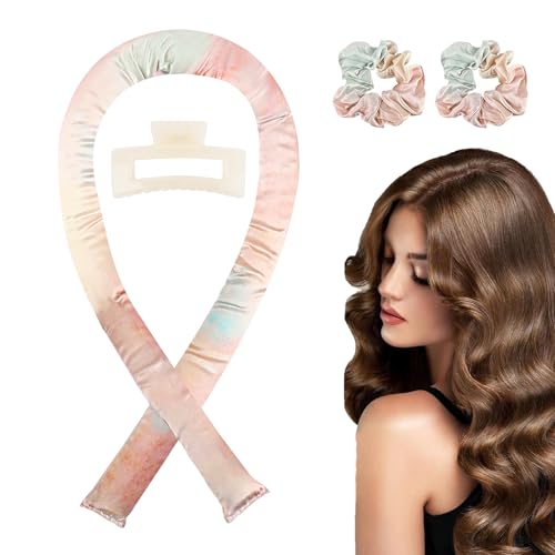 Ondas sin calor – Set de heatless hair curlers para rizos perfectos durante la noche – Rizador de pelo sin calor antideslizante, ideal para cabellos largos y medios – Peinado fácil y sin daños