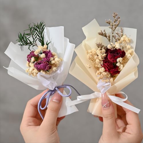 Mini ramo de flores secas hechas a mano x6 piezas miniatura 5