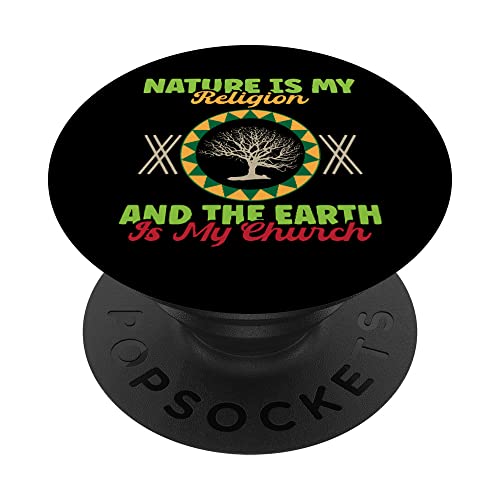 Nature Is My Religion Earth Is Church Native American Day PopSockets PopGrip Intercambiable