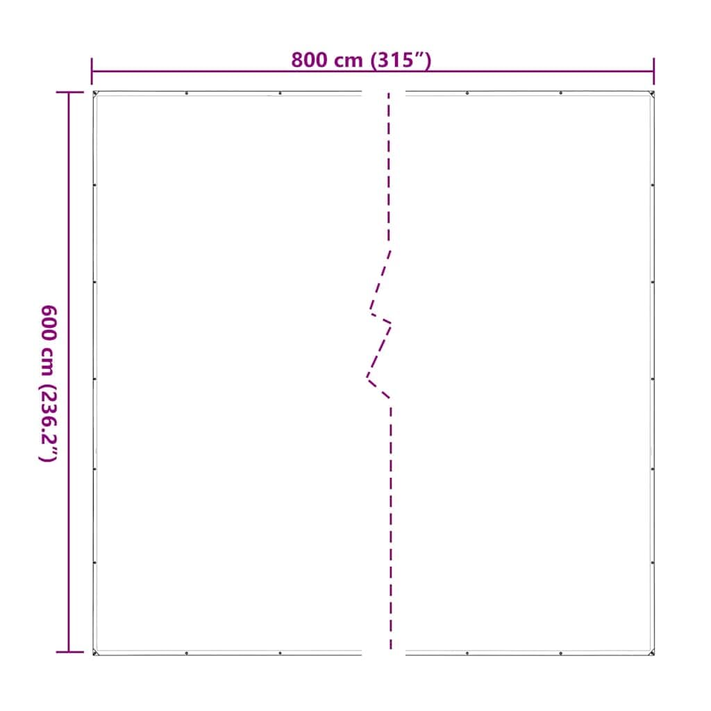 Telone trasparente 6x8 m in polietilene con occhielli, telone impermeabile per giardino, campeggio, auto e piscina, antistrappo, resistente alle intemperie, ai raggi UV