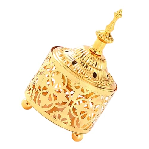 Cuenco de incienso árabe vintage con tapa para meditaciones, ambientes de oficina y relajación, estilo oriental, soporte de incienso