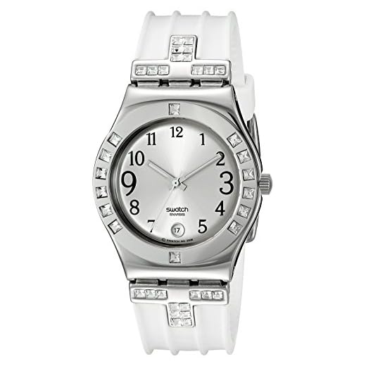 swatch Women's YLS430 Quartz Silver Dial Stainless Steel Watch