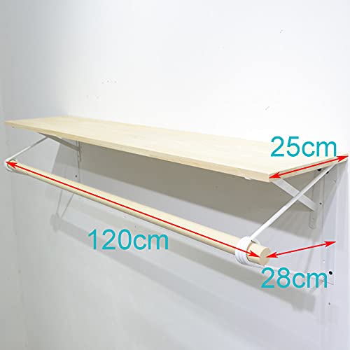 Étagère flottante blanche de 120 cm avec tringle murale robuste - 7