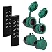Produktbild SEC 24 Funksteckdosenset Aussen,4 Programmierbare Steckdosen mit 2 Fernbedienung, Schaltbare Funkschalt Set Outdoor,3680W,Spritzwassergeschützt für Hausgerate Außenbereich