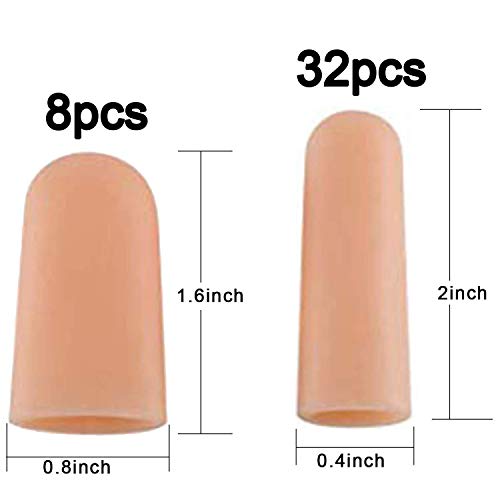 ANCIRS Gel Finger Support Protector Gloves, Gel Finger Cots/Covers - Different Sizes Silicone Fingertips for Hands Cracking, Eczema Skin (40pcs) - Thumbnail 2