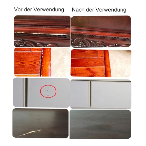 Laminat Reparaturset, Parkett Reparaturset, 2 Farben Holz Reparaturset, Holzreparaturmasse für Reparatur von Kratzer, Rissen, Verfärbungen für Holzschrank, Boden, Tür und Tischoberflächen