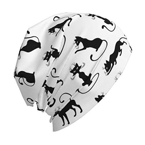 Cute Black Cat Beanie Hat Slouchy Beanies Cap Stretch Scarf Head Wrap Winter Knit Soft Hats For Men Women #TOP1