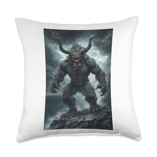 Ushi Oni Japan Demon Throw Pillow