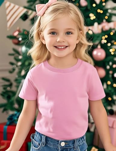 COSLAND Boys' 100% Cotton Heavyweight Short Sleeve Crewneck T Shirt3