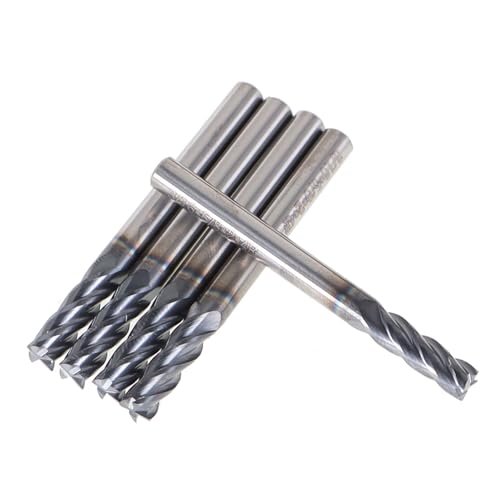 Image of kimllier 5Pcs 3 /16 Inch 4 Flute Carbide End Mill, CNC Square Nose End Mill Bits Straight Shank Drill Bits 2 Inch Overall Long