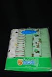 Bon Bebe Flannel Receiving Blankets, Animal, Polka Dots, Stripes, Solid Greens - Pack of 5