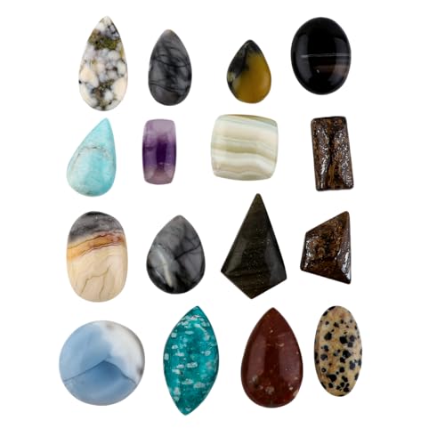 CRYSTALIS 10pcs Semi-Precious Cabochons Gemstones Pack