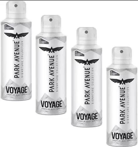 PARK AVENUE Voyage Deodorant Men & Women Pack Of 4 Body Spray - For Men & Women (600 ml, Pack of 4)