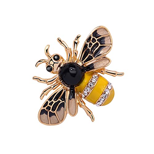 Image of Crystal Honeybee Brooches Pins Christmas Wedding Gift For Women Gold Durable design