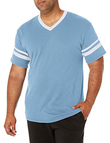 Augusta Sportswear Men's 2XL Sleeve Stripe Jersey, Light Blue/Wht, XX-Large