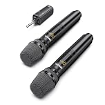 LEKATO 2.4GHz Wireless Microphones,Metal Singing Microphone,Rechargeable Dual Handheld Cordless Mic Up to 30 Hours Runtime,Karaoke Mic Set for Singing,Speech,Church,Party,Home KTV,DJ,Wedding (Black)