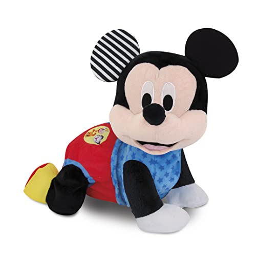 Clementoni Disney Baby Mickey Mouse Krabbel mit Mir - Kuscheliges Lernspielzeug für Babys & Kleinkinder - Plüschtier zur Entwicklung der Motorik - Förderung die Entwicklung 17314