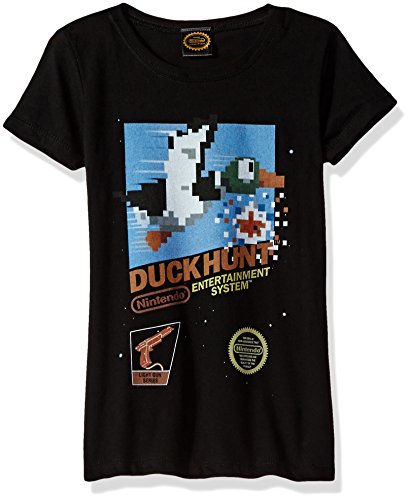 Image of Nintendo Big Girls NES Duck Hunt Cartridge Graphic Tee, Black, XL