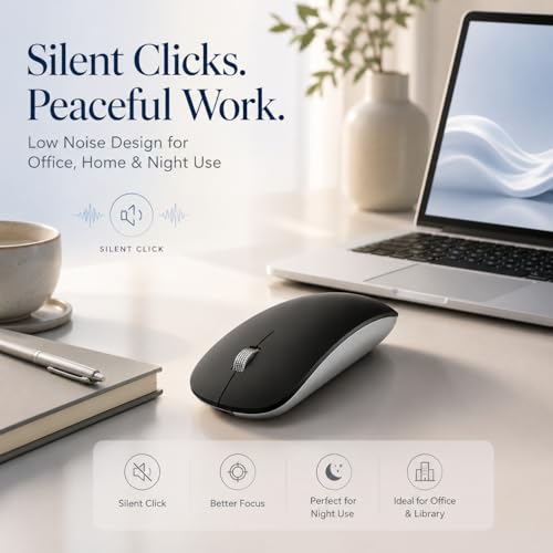 Image of Offbeat - Atom Dual Bluetooth 5.1+5.1 & 2.4Ghz Wireless, Type-C Rechargeable Silent Click Mouse, Triple Device connectivity Windows, Mac, iOS, Android