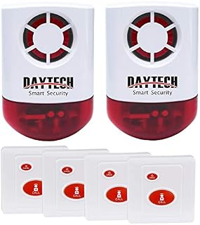 Daytech Wireless Strobe Siren Panic Alarm Button Siren Alarm for Home Caring Loud