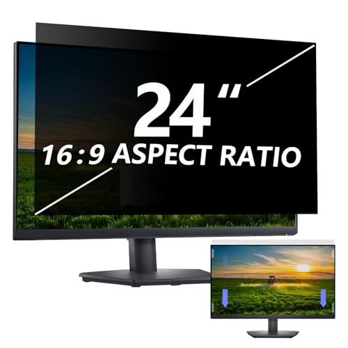 Dabernur 24 Zoll Sichtschutzfilter kompatibel mit 16:9 Breitbild-Display - Monitor,Desktop-PC,Computer, Anti-Spionage/einfache Installation/blendfrei/blockierendes blaues Licht (Desktop 24 Zoll)