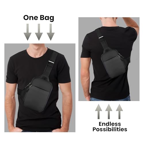 Generic Lightweight Waterproof Sling Bag with Adjustable Strap for Men and Women, Dual Pocket for Travel, Running, Hiking, and Everyday Use3