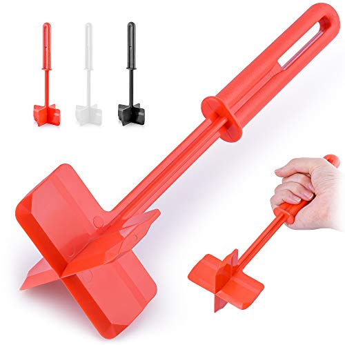 Simple Craft Meat Chopper - Premium Meat Masher, Ground Beef Masher, & Hamburger Chopper Utensil - Perfect For Turkey, Mashed Potato, Baking, Cooking & More (Red)