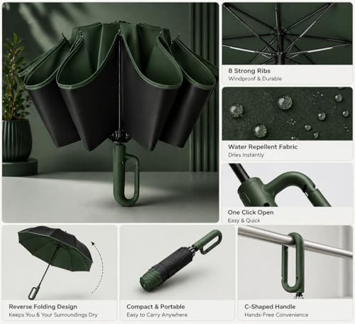 Image of Umbrella for Women | Umbrellas for Men | UV Coated 3 Fold Umbrella for Rain with Auto Open and Close Small Folding Travel-Foldable Windshield