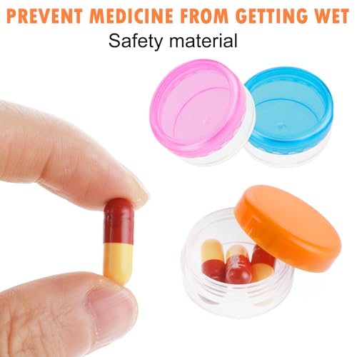 Dimeho - Lot de 6 petites boîtes à pilules de voyage, organiseur quotidien de pilules, porte-pilules portable, mini contenant à pilules, boîte de rangement pour médicaments de poche, sans BPA, pour – vue 5