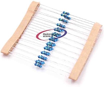 Reland Sun 100pcs 1/2W Metal film resistor 1R ~ 1M 100R 220R 330R 1K 1.5K 2.2K 3.3K 4.7K 10K 22K 47K 100K 100 220 330 1K5 2K2 3K3 4K7 ohm (1M)