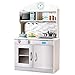 Costzon Kids Kitchen Playset, Wooden Cookware Pretend Cooking Food Set Toddler Gift Toy (Silver)