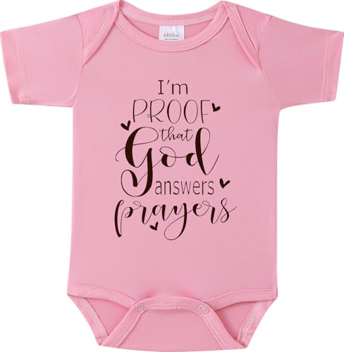 Image of BIBIBLISSBABY I'm Proof That God Answers Prayers Baby Onesie,Soft 0-3 Months Infant Bodysuit for Pregnancy Reveal or Baptism