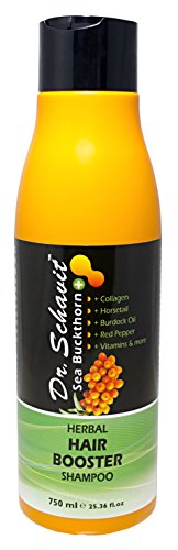 Dr. Schavit Herbal Hair Booster Shampoo Powerfull Hair Loss Prevention And Hair Growth Stimulation Sea Buckthorn + Collagen + Horsetail + Burdock Oil + Red Pepper + Vitamins & More 25.36 Fl.oz (750Ml) #TOP6