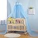 Cdycam Baby Infant Toddler Bed Dome Cots Mosquito Netting Hanging Bed Net Mosquito Bar Frame Palace-Style Crib Bedding Set (Blue Mosquito Netting Only, Without Stand)