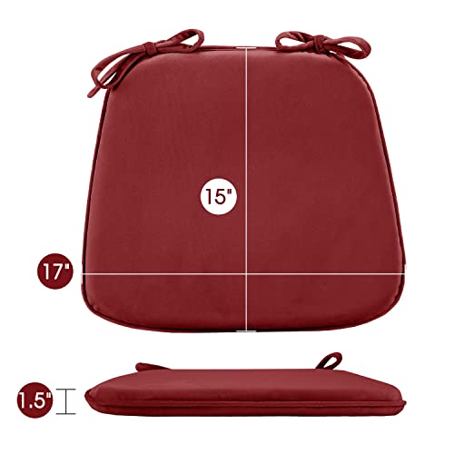 Basic Beyond Kitchen Chair Cushions Set Of 4, U Shaped Memory Foam Chair Cushion With Ties, 17 X 15 Inches Soft Plush Velvet Chair Pads For Dining Chairs(Red) #TOP2